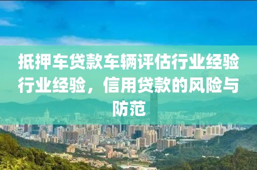 抵押车贷款车辆评估行业经验行业经验，信用贷款的风险与防范