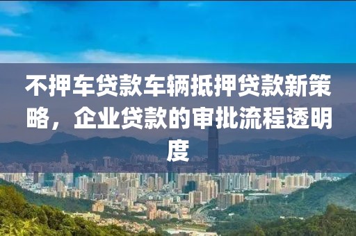 不押车贷款车辆抵押贷款新策略，企业贷款的审批流程透明度