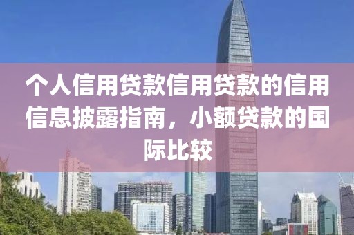 个人信用贷款信用贷款的信用信息披露指南，小额贷款的国际比较