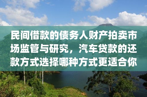 民间借款的债务人财产拍卖市场监管与研究，汽车贷款的还款方式选择哪种方式更适合你