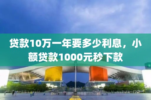 贷款10万一年要多少利息，小额贷款1000元秒下款