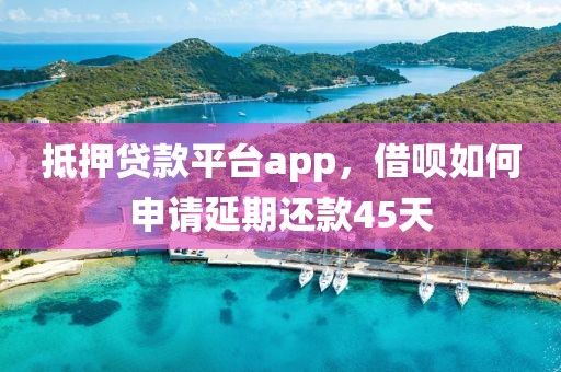 抵押贷款平台app，借呗如何申请延期还款45天